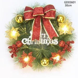 Hot Sale KD03024 30cm Pine Needle Garland Christmas Decorations Garland Christmas Wreath Decoration Garland Flowers