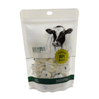 Sachet imprimé personnalisé à fond plat, noix, aliments secs, fruits, boeuf, emballage flexible, pochette debout, sac transparent en mylar avec fenêtre