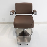 Chaise moderne marron à prix d'usine, salon de coiffure, équipement de salon de beauté, ensemble de station de coiffure, chaise de coiffeur