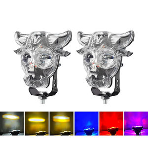 Nouveau phare de moto 12V 20W au design de vache, éclairage externe RVB coloré pour moto, lampe d'éclairage auxiliaire pour véhicule - Product Image 1