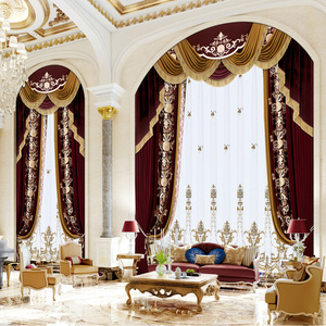 Royal Classic Damask Pattern <strong>Curtains</strong> Heavy <strong>Weight</strong> Fabric <strong>for</strong> Insulation Luxury Jacquard Weave European Hotel Blackout Drapery - Product Image 5