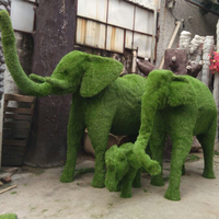 Ornement de topiaire en herbe d'éléphant artificielle réaliste de haute qualité Songtao, durable, respectueux de l'environnement, moderne