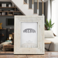 Cadre photo moderne de luxe en marbre blanc Vente en gros MDF décoratif pour la maison/véritable pierre/verre Style classique