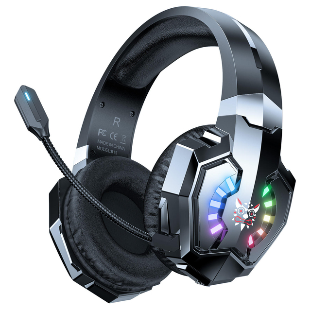 ONIKUMA B15 Tri Mode Gaming Headphone 3 in 1 BT 2.4G Wired RGB LED Stereo Surround Headset Noise Reduction Mic