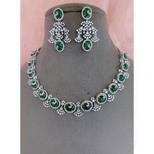 Collier de diamants CZ Zircon à la mode avec boucles d'oreilles ensemble de bijoux aspect diamant américain pour cadeau de mariage fête élégante pour les femmes - Product Image 1