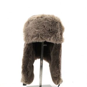 Chapeau de trappeur en PU pour homme, épais et doublé en peluche, avec protections d'oreilles, clouté, pour l'extérieur et le cyclisme - Product Image 2