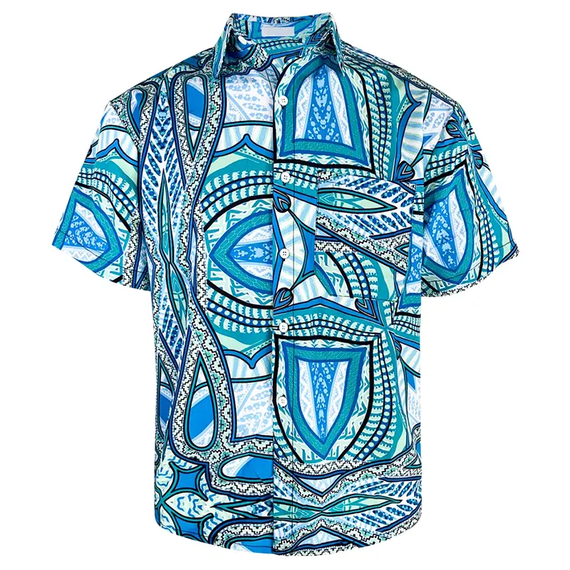 Golf Clothing High Quality Custom Pattern Sublimated Golf Polo T-shirts Summer Men's Quick Dry Beach Hawaiian Tropical Shirt