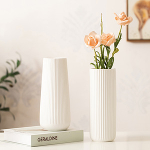 Creative Nordic Style Minimalist White Ceramic <b>Vase</b> With Hydroponic Function for Living Room Dried Flower Display Home <b>Decor</b> - Product Image 2
