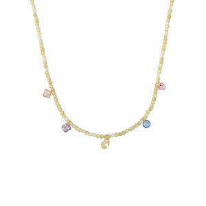 <span class=keywords><strong>Collier</strong></span> de perles en pierre naturelle colorée pour femme, en <span class=keywords><strong>acier</strong></span> <span class=keywords><strong>inoxydable</strong></span> plaqué or 18 carats, avec pendentif zircon Dopamine, bijoux inaltérables - Product Image 4