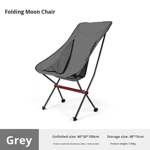 Outdoor ultra-light aluminum alloy folding chair portable <b>backrest</b> beach leisure moon chair fishing barbecue large chair - Product Image 3