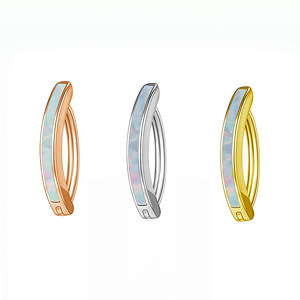 Nhà máy nóng bán cong Navel Stud Navel Vòng Set CZ & Opal & vàng lát bụng nút Vòng piercing đồ trang sức bán buôn - Product Image 3