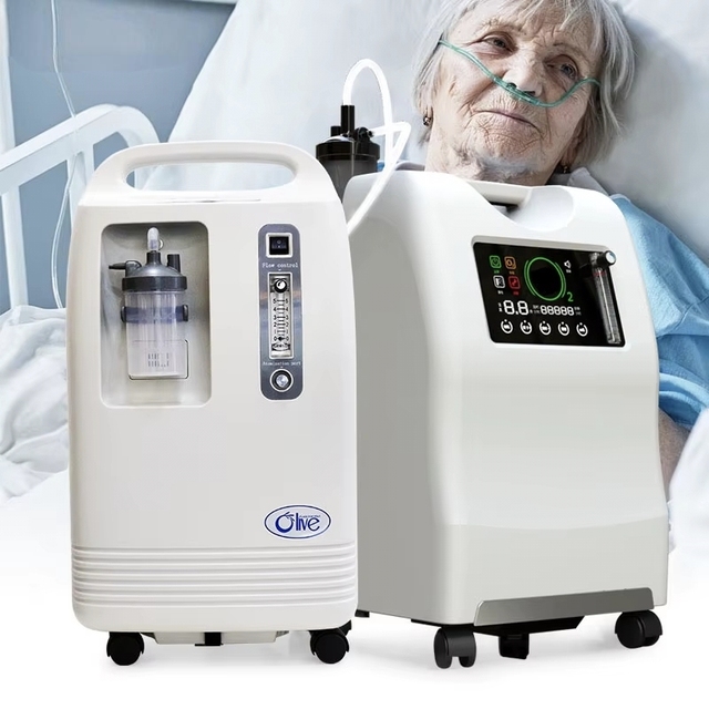 OLIVE 2026 New Arrivals Hospital Home Use 5l Portable Oxygen Generator Medical Grade 10 Liter Dual Flow Oxygene Concentrator