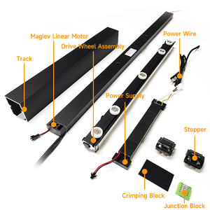 Exterior Interior 100kg Abridor de puertas eléctrico de apertura única Operador de sistema de puerta negra corredera automática magnética para casas - Product Image 3