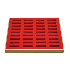 Custom <b>Red</b> Velvet Jewelry Tray Rectangular Shape <b>Bracelet</b> Storage Jewelry Container Counter Jewelry Display Prop - Product Image 2