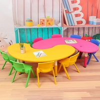 Table et chaises d'étude pour enfants en plastique coloré, très vendues, pour la maternelle et la maternelle préscolaire