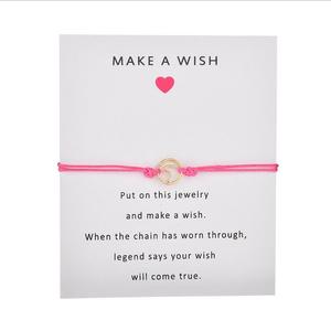 Custom Black Red White Knit Originality Wave Make a Wish Card <strong>Bracelet</strong> <strong>Aesthetic</strong> in Spanish Wish <strong>Bracelet</strong> - Product Image 2