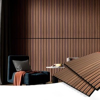 Paneles acústicos de listones de madera 3D modernos, elegantes paneles decorativos de reducción de ruido para pared de techo de dormitorio de Hotel, muestras convenientes