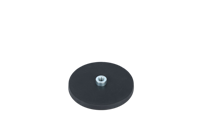 Aimant rond puissant recouvert de caoutchouc noir avec filetage interne, support magnétique robuste pour le montage de véhicules et d'équipements