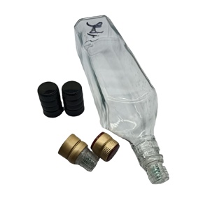 benutzerdefinierte spirituosenflasche hohe qualität fabrikpreis Whiskey Whiskey Vodka Brandy Rum-Flaschen langlebig heißer verkauf Glas-Alkoholdose - Product Image 1