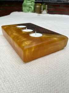 Portavelas de Resina y Madera Hecho a Mano de Primera Calidad, que Combina Madera Maciza y Resina para un Uso Duradero, Diseño Único y Elegante - Product Image 5