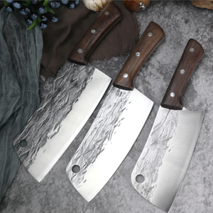 7 pouces forgé à la main couperet à viande <span class=keywords><strong>chef</strong></span> de cuisine couteau en acier au carbone <span class=keywords><strong>boucher</strong></span> extérieur martelé hachoir couteau à désosser pour le Camping à la maison - Product Image 3