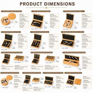 Sacacorchos de Vino de Bambú y Madera de Lujo Personalizado con Logotipo, Juego de Accesorios con Caja de Regalo - Product Image 3