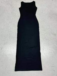 Elegante Vestido Maxi de Punto Sólido Lavable - Vestido de Noche Largo hasta el Suelo con Cuello en V Asimétrico Sexy para Mujer con Cintura Alta - Product Image 6