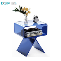 DSP Vietnam usine personnalisé moderne transparent en forme de carré petit acrylique minimaliste salon décoration de la maison table