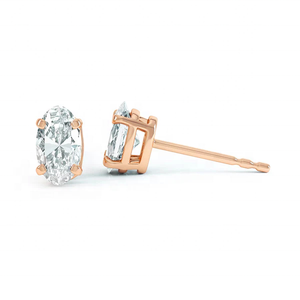 Custom Certified Minimalist Design Fine 925 Silver Oval Cut VVS Moissanite Claw Set <b>Gold</b> Plated <b>Stud</b> <b>Earrings</b> for Women & Men - Product Image 6
