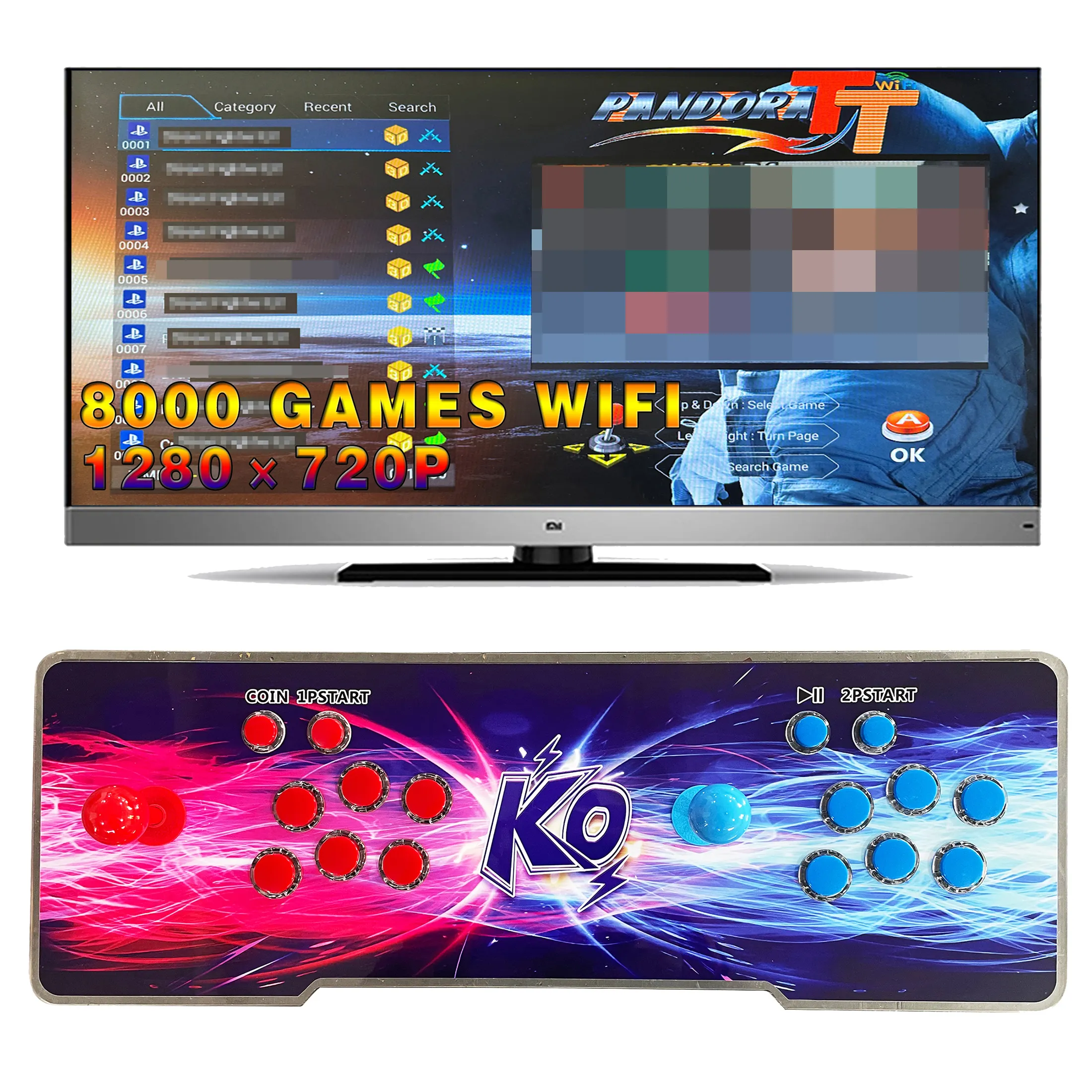 Arcade ، WIFI Download Arcade 3D Joystick زر Joystick وحدة التحكم في ألعاب Arcade الرجعية