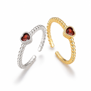 Anello regolabile a forma di cuore, design minimalista, gioiello unisex per uso quotidiano - Product Image 1