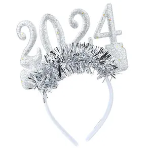 M325New bez sanat 2024 dijital saç çember yılbaşı partisi noel partisi süslemeleri sahne yeni yıl saç aksesuarları