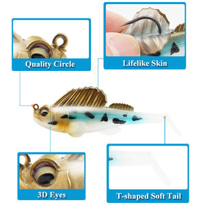 Ensemble de leurres souples 8,5 cm 14 g, leurres de fond pour poissons d'eau douce, leurres artificiels en silicone Mudskipper, pack de dix couleurs - Product Image 4