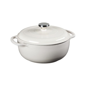 Cocotte en fonte émaillée bleue de qualité supérieure, design à double anse, pot à pain profond, pot à ragoût, ustensiles de cuisine, incontournable de la cuisine - Product Image 3
