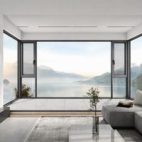 Fenêtre à battant fixe centrale pour chambre à coucher, avec cadre en suite et panneau central, et taille de vitrage intermédiaire personnalisée pour ouverture de balcon de condo