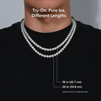 Chaînes Iced Out pour Hommes, Plaqué Or 14 carats, Diamants CZ, Colliers Cubains, Bijoux Hip Hop, Zircon Cubique Taille Ronde 5A+, Chaînes Tennis Halo