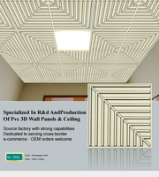 Panneaux de plafond artistiques 3D en PVC imperméable, électroplaqués or et argent, pour centres commerciaux et hôpitaux - Nouveauté en gros