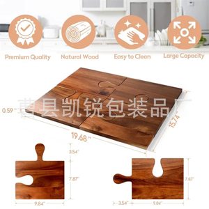 Extra <b>Large</b> Wooden Serving <b>Tray</b> With Handle Acacia Wood Ideal For Gatherings And Picnics - Product Image 5