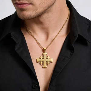 Pendentif Croix de Haute Qualité pour Hommes et Femmes, Collier Croix Rétro, Bijou Amulette Religieuse, Étanche, Idéal pour le Quotidien/Soirée, Cadeau - Product Image 1