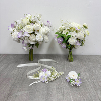 DKB 2027 Nouveau bouquet de mariée en cascade, luxueux bouquet de mariée en soie blanche artificielle, décoration de mariage