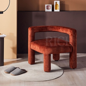 Sillones <span class=keywords><strong>de</strong></span> madera para el hogar, silla <span class=keywords><strong>de</strong></span> salón moderna <span class=keywords><strong>de</strong></span> metal gris, asiento individual pequeño, sillón <span class=keywords><strong>de</strong></span> terciopelo con relieve - Product Image 2