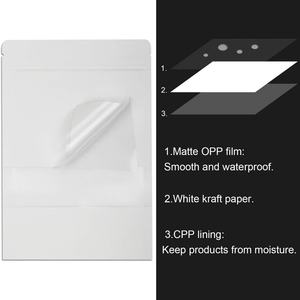 Bolsas de Embalaje de Alimentos con Cierre Hermético Pequeñas de Alta Calidad, Doypack, Bolsa de Papel Kraft Blanca con Ventana y Logotipo Personalizado - Product Image 6