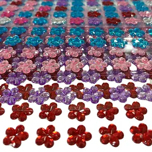 Venda Quente Personalizado Floral Gem Cristal Acrílico Rhinestone Adesivos para Crianças Decoração Criativo DIY Adesivo para Scrap booking