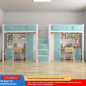 <span class=keywords><strong>Lit</strong></span> superposé moderne pour deux personnes avec table intégrée, cadre <span class=keywords><strong>en</strong></span> <span class=keywords><strong>fer</strong></span> épaissi, marque JUNYI, garantie <span class=keywords><strong>1</strong></span> an, dortoir, appartement scolaire - Product Image 6