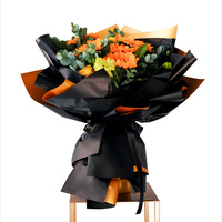 Papier d'emballage pour fleurs fraîches, nouveau style coréen, plaqué or, bicolore, imperméable, luxe léger, emballage floral pour bouquet