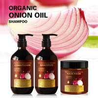 Set sampo dan kondisioner biji hitam bawang merah OEM Gloss pelembap mengurangi gatal kulit kepala Set Perawatan Rambut