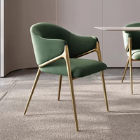 Chaises de salle à manger en velours rembourrées avec pieds en métal, design moderne et minimaliste, pour hôtels, restaurants, maquillage et loisirs - Vente en gros BST
