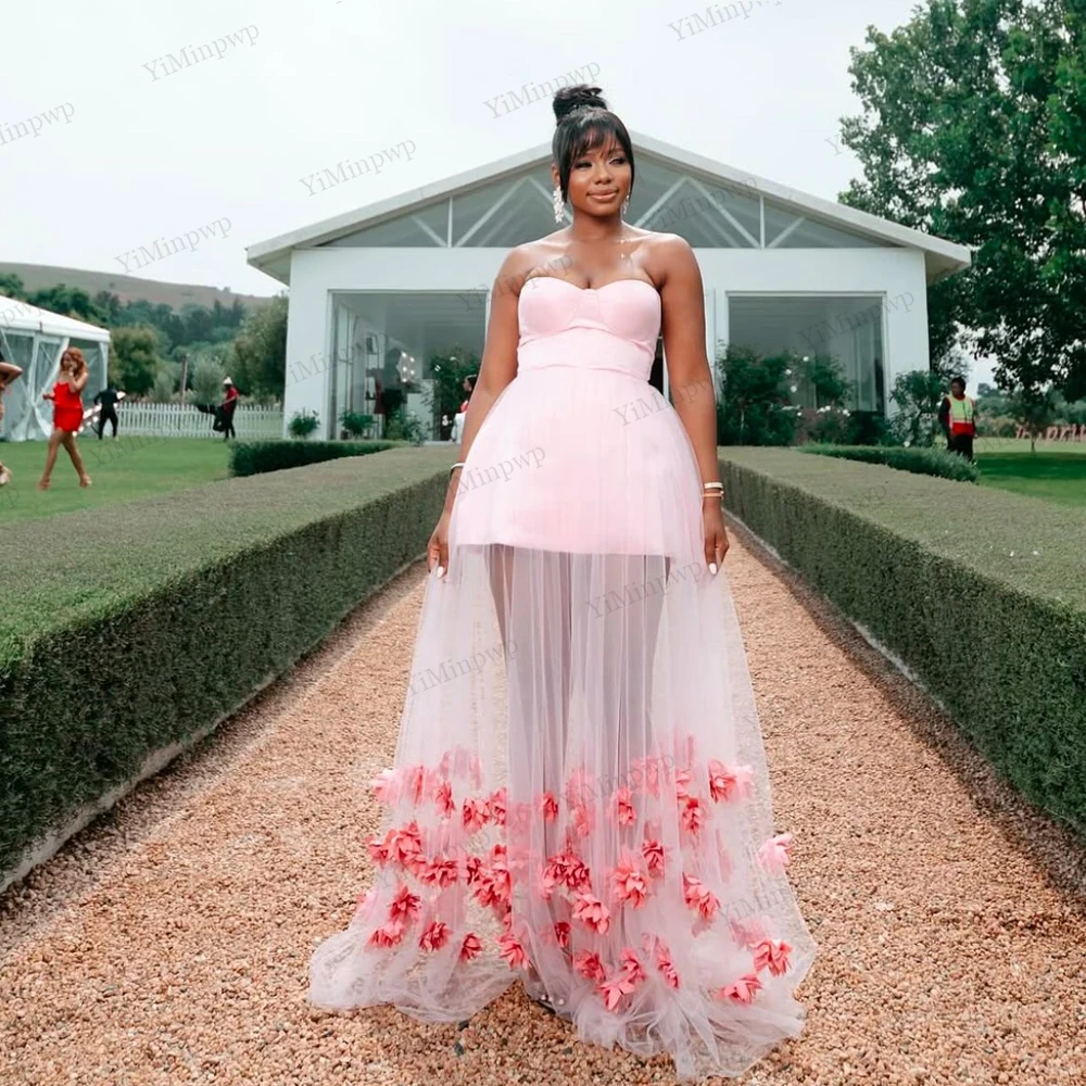 pink birthday dress black girl Black Girl Homecoming Dress 2024 with Feathers Birthday Dress –  AnnaCustomDress main image 0
