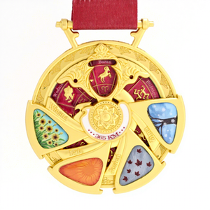 12 Zodiac 3D Gold Sport Rotating Medals Zinc Alloy UV Printed Award Marathon Running Triathlon Cycling Spinning Medals