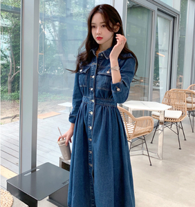 <span class=keywords><strong>Vestido</strong></span> de Mezclilla de Moda Coreana para <span class=keywords><strong>Mujer</strong></span>, Elegante, Estilo 2026, Gran Venta - Product Image 5